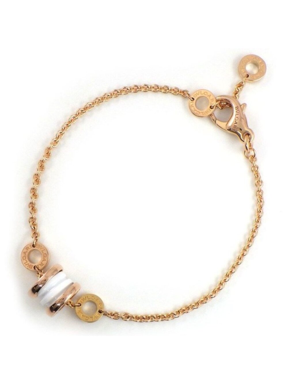 Bvlgari Bracelet B.zero1 Element 18k Pink Gold White Ceramic